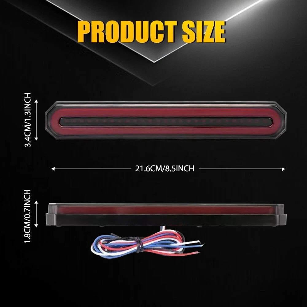 2X Red/Amber Oval 9" LED Tail Lights for Truck Trailer