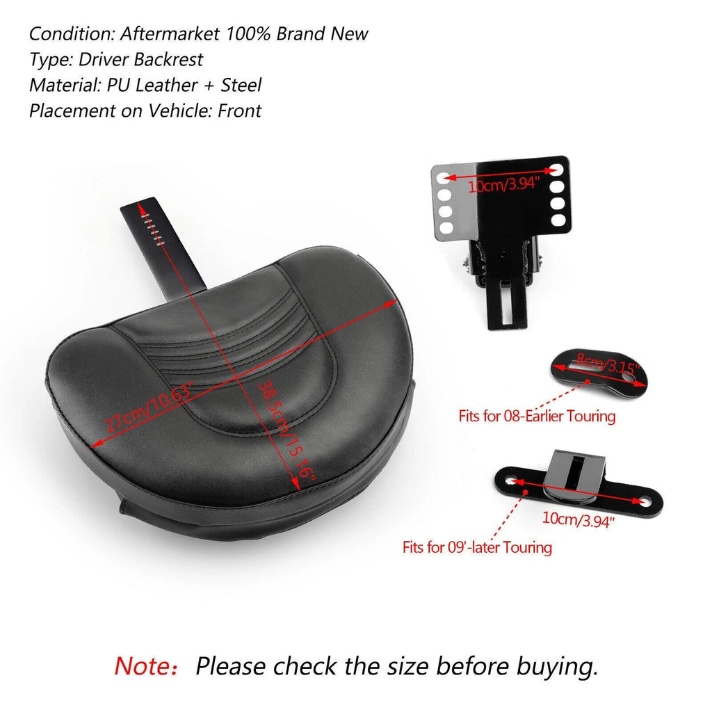 Backrest Kit for Harley Touring Road Electra Street (1997–2018)