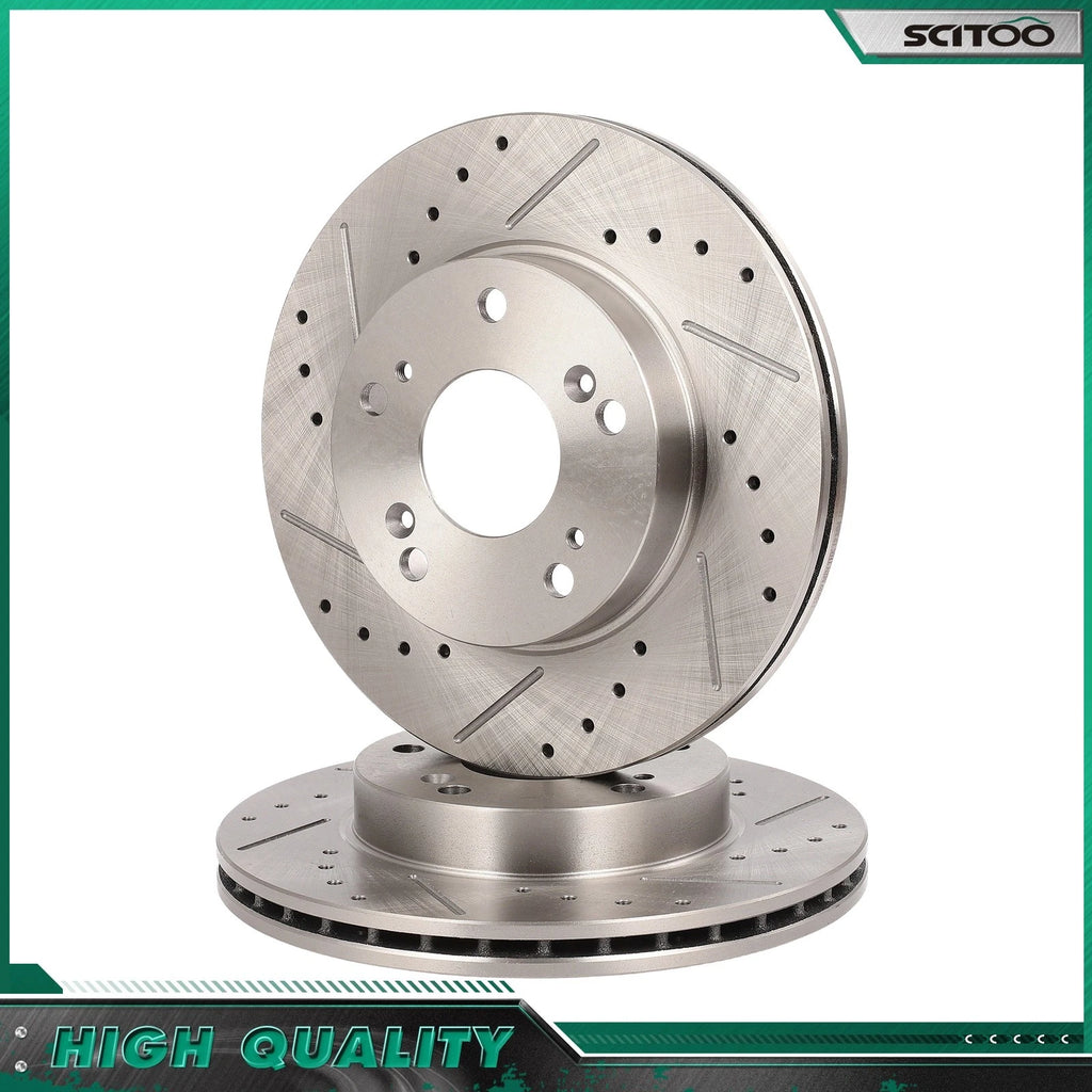 Front Drilled Slotted Brake Rotors for Acura RSX (2002–2006)