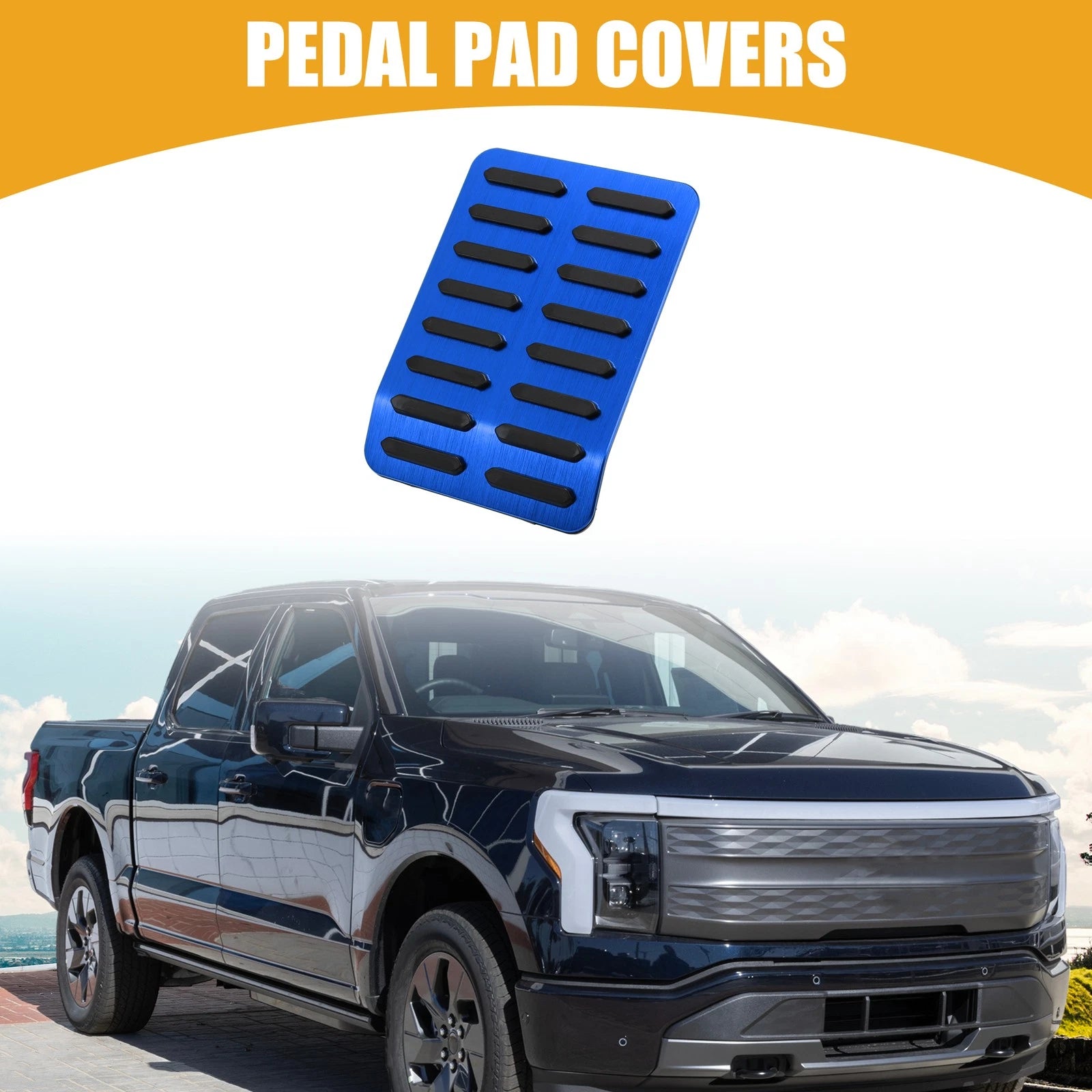 Foot Rest Pedal Cover for Ford F-150 (2015–2023) Black Blue