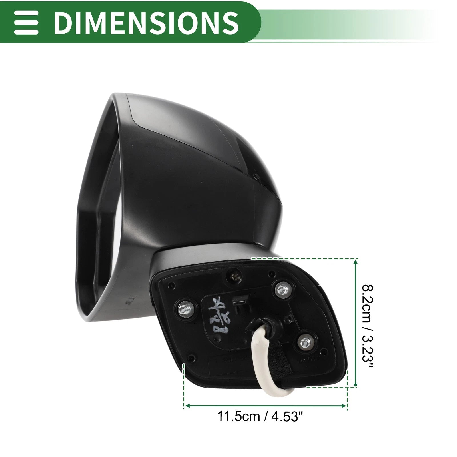 Left Door Mirror for Honda Civic (2012–2015) Manual Folding Gloss Black