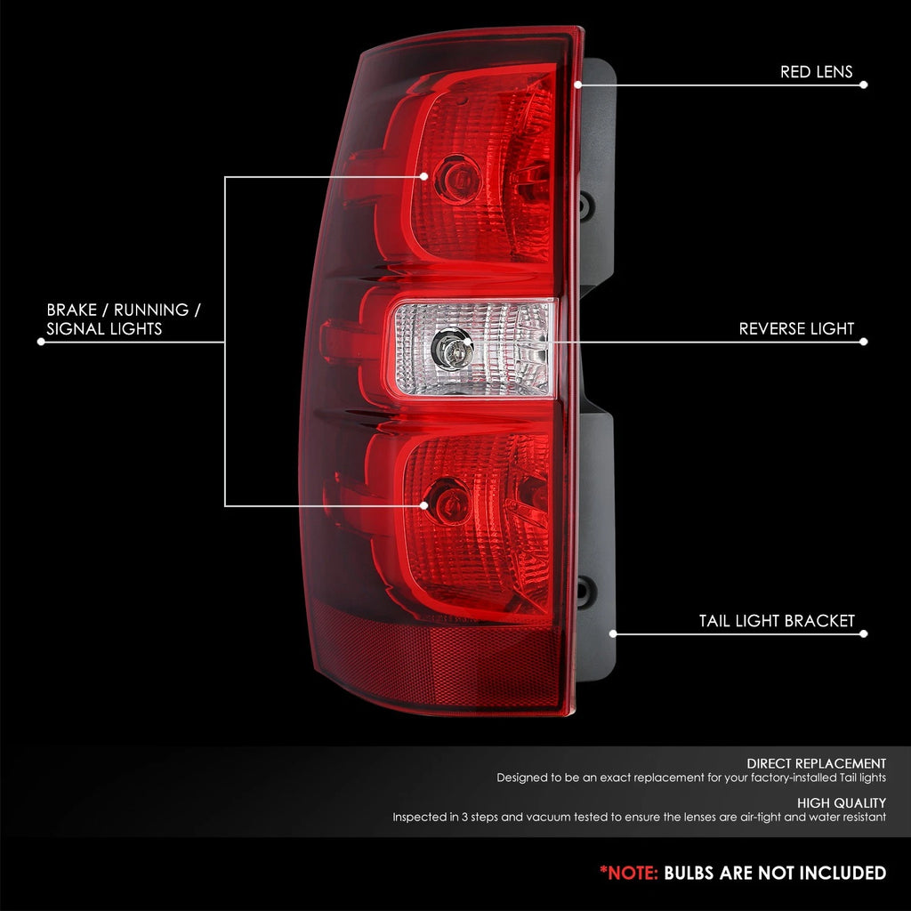 Left Side Tail Light for Chevrolet Suburban Tahoe (2007–2014) OE Chrome Red Lens