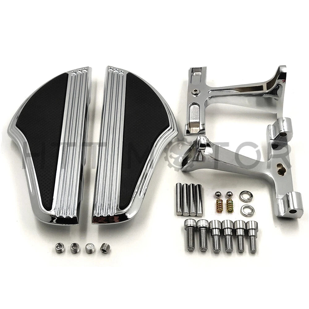 Chrome Shark Fin Defiance Passenger Floorboard Mounting Bracket for Touring (1993–Present)