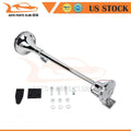 Chrome Silver Single Trumpet Air Horn Kit for Universal Vehicles 