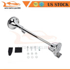 Chrome Silver Single Trumpet Air Horn Kit for Universal Vehicles 