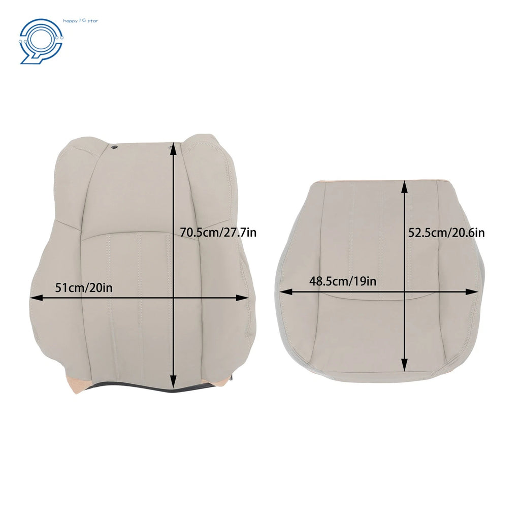 2Pcs Leather Back Seat Cover for Chrysler 300C (2005–2010) Gray