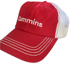 Cummins Trucker Hat Red & White Mesh Twill Logo for Trucks