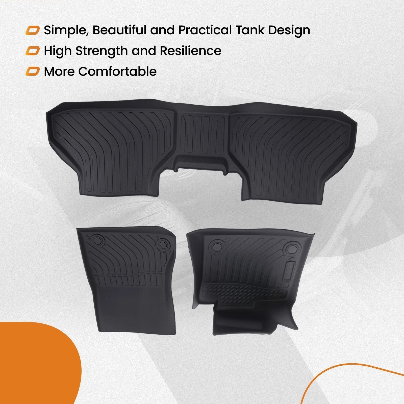 Black TPE Rubber Floor Mats Liner for BMW X5 (2014–2018) Waterproof Anti-Slip