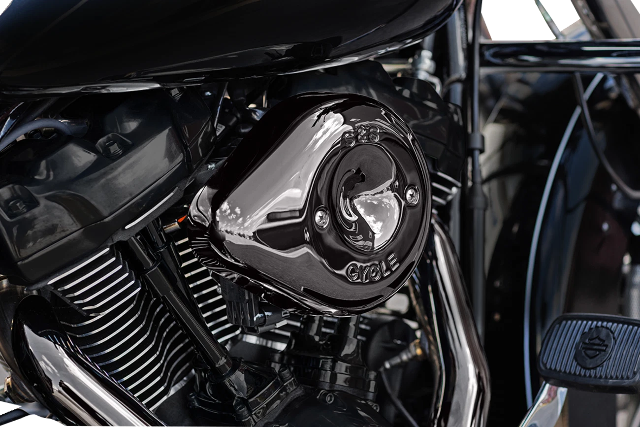 S&S Stealth Teardrop Air Cleaner for Harley M8 (2017–2025) Lava Chrome