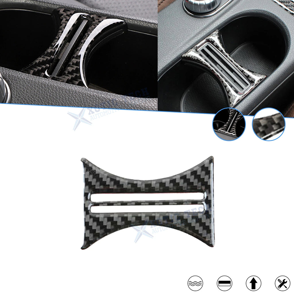 Genuine Carbon Fiber Water Cup Container Frame Trim for Benz CLA 180 (2015–2017)