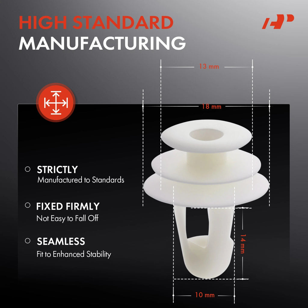 50Pcs 10mm Door Trim Panel Retainer Clip Triple Head for Toyota (–)
