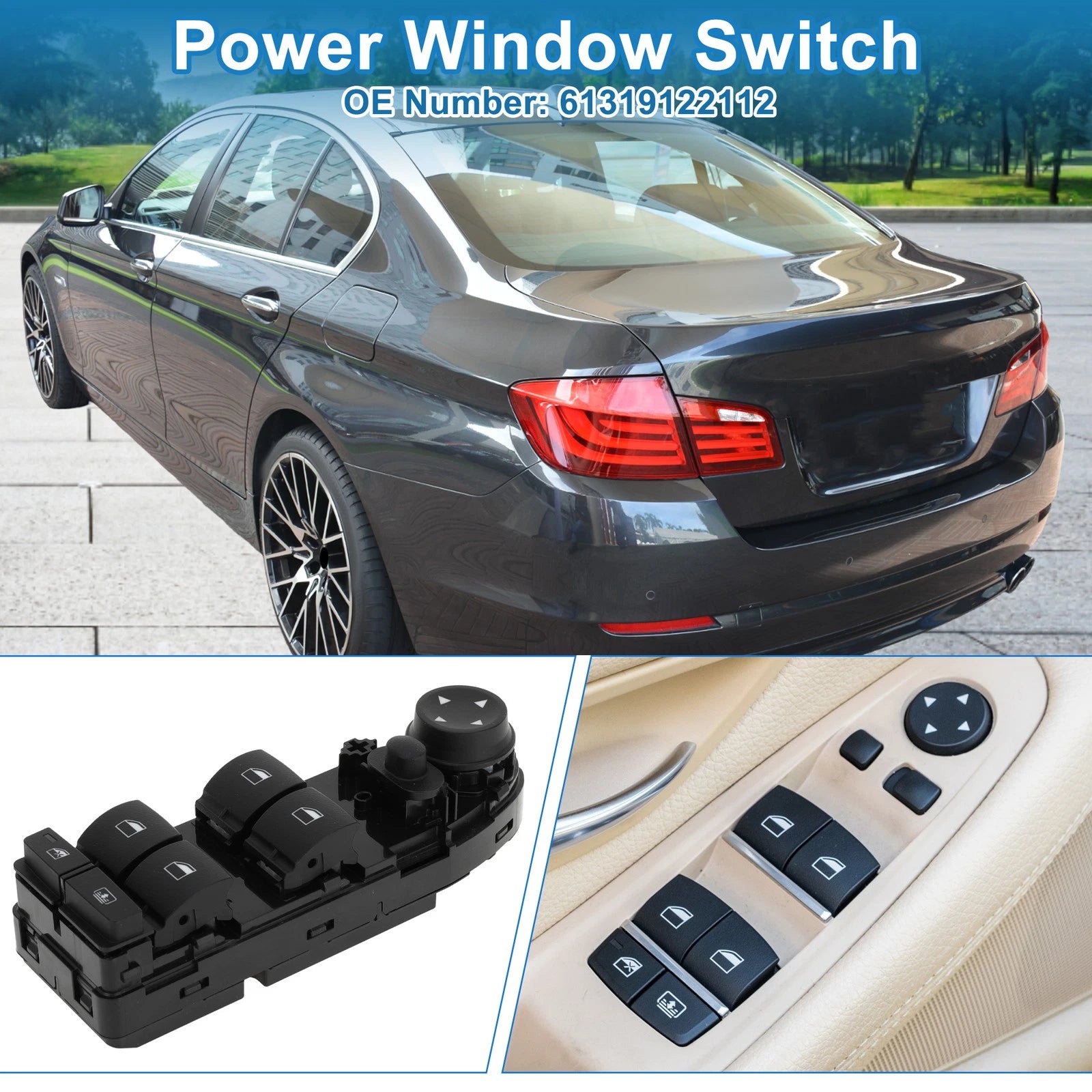 Power Window Switch for BMW 528i (2008–2010) No. 61319122112