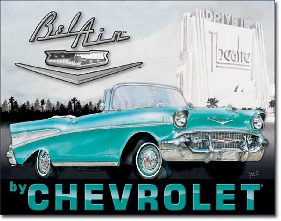 Vintage Tin Metal Sign for Chevy Bel Air (1960–1969)