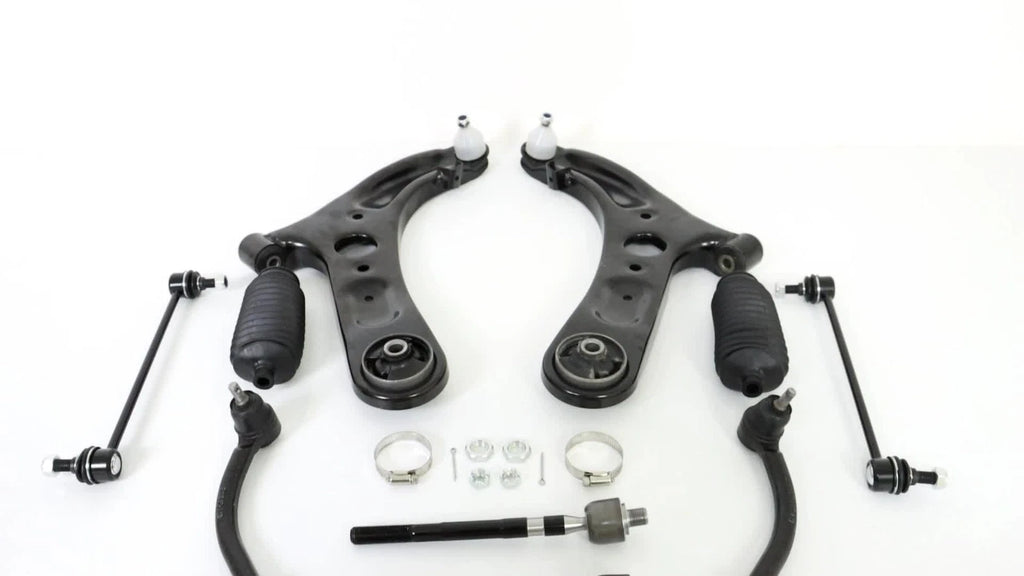 10pc Front Steering Suspension Control Arm Ball Joint Tie Rod Kit for