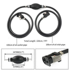 Set of 2 Marine Outboard Fuel Gas Hose Line Assembly with Primer Bulb