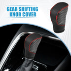 Gear Shifting Knob Cover Trim for Honda Accord (2018–2023) Carbon Fiber Black Red Stitches
