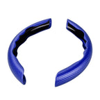 Blue Carbon Fiber Steering Wheel Booster Cover Non-Slip Universal