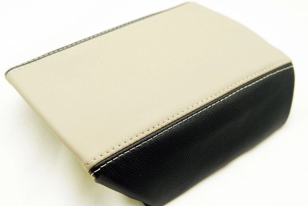 Center Console Armrest Cover for Camaro (2010–2015) Beige/Black Synthetic Leather