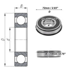 6306NR2RS Deep Groove Ball Bearing for Scooter Skateboard (30x72x19mm)