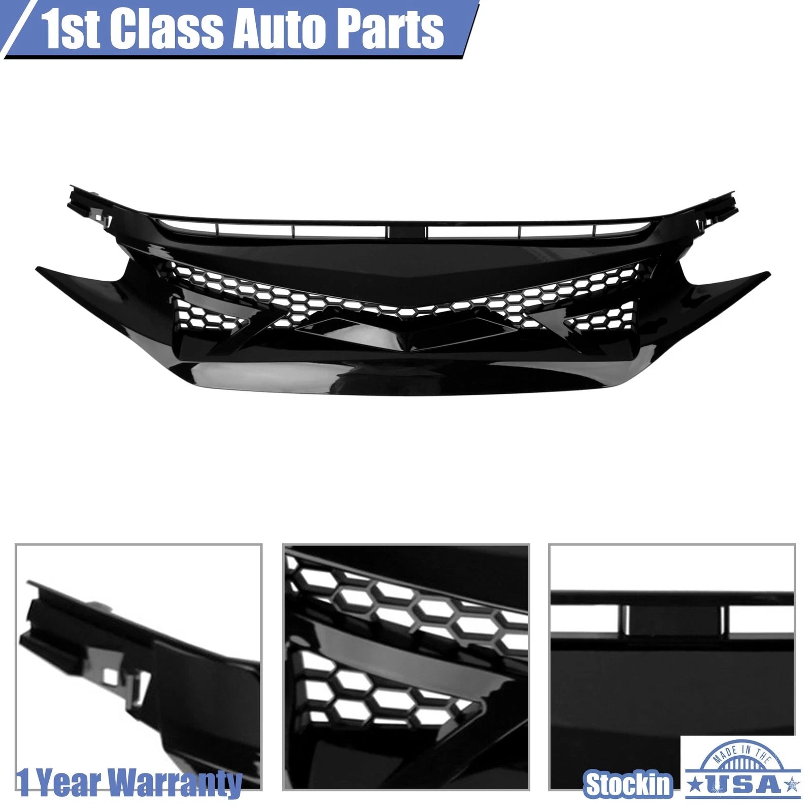 Honeycomb Mesh Grille for Honda Civic Si Hatchback (2016-2021)