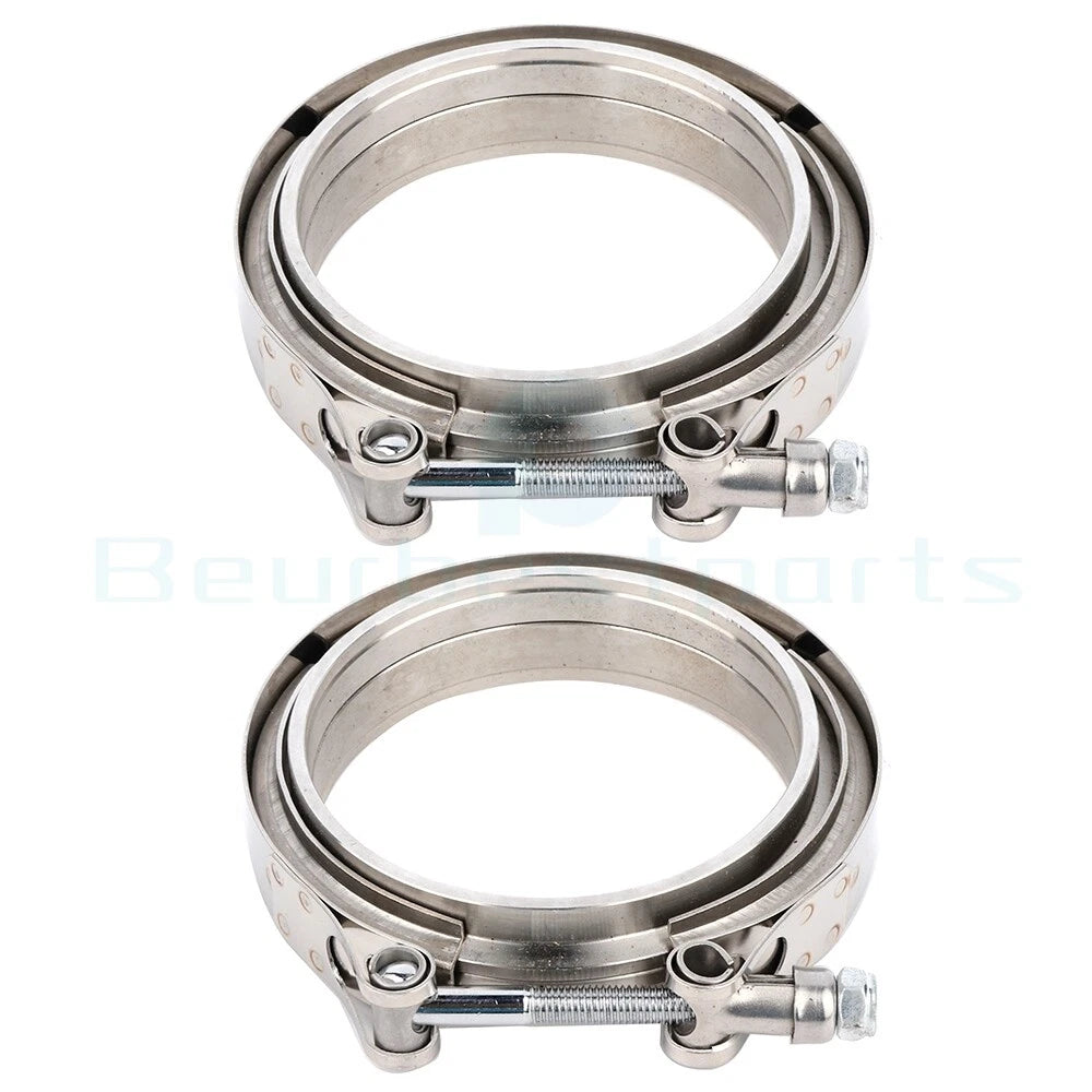 2X V-Band Turbo Pipe Exhaust Flange Clamp for Universal (All Models)