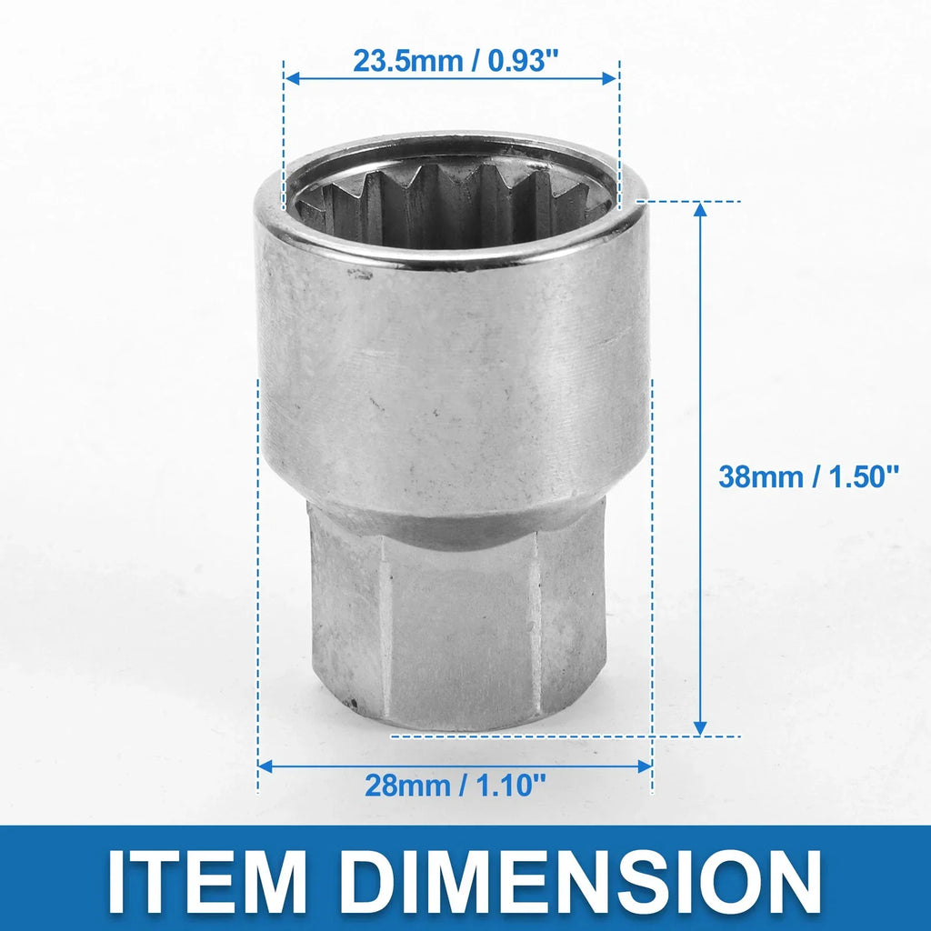 Wheel Lock Lugnut 9/10" Anti-theft Screw Nut Removal Key for Porsche