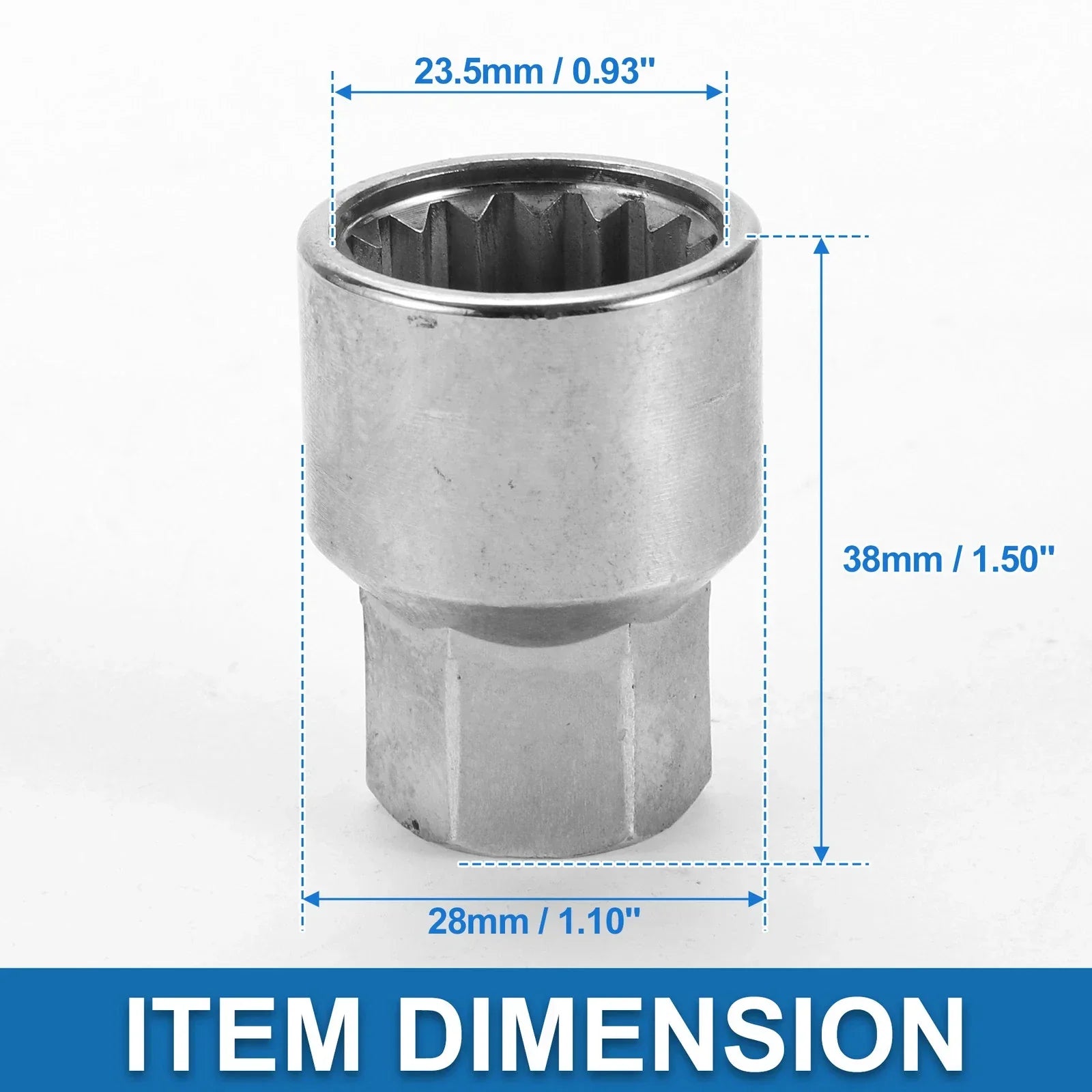 Wheel Lock Lugnut 9/10" Anti-theft Screw Nut Removal Key for Porsche