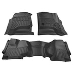 Set of 2 Black Waterproof Floor Mats for Chevrolet Silverado 2500HD 3500HD (2015–2019)