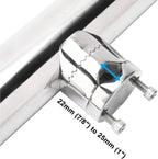 Set of 4 Stainless Steel Clamp On Fishing Rod Holders for Boat (7/8"-1")