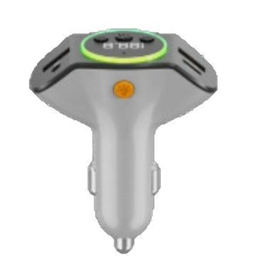 Portable Car Charger with FM Transmitter and Romantic Lighting for Night Drives