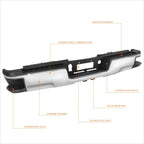 Rear Bumper with License Plate Lights for Silverado/Sierra 2500HD 3500HD (2015–2019)
