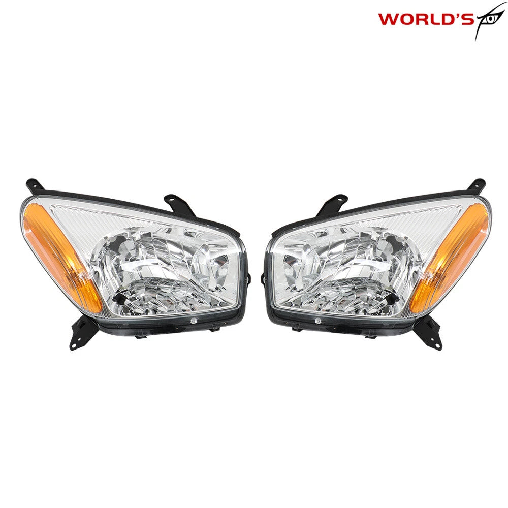 Set of 2 Halogen Headlights for Toyota RAV4 (2001–2003) Chrome Housing