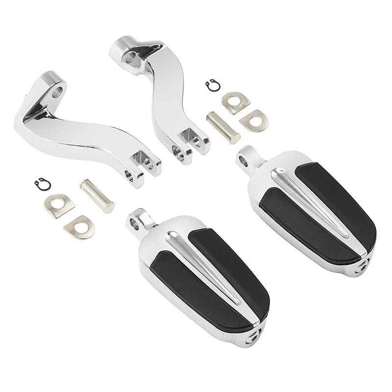 Chrome Footpegs Mount Bracket for Harley Touring CVO Road Street Glide (1993–2025)