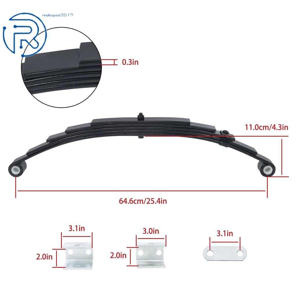 Single Trailer Axle Suspension Kit for 3000 lbs Trailers (6000 lbs)