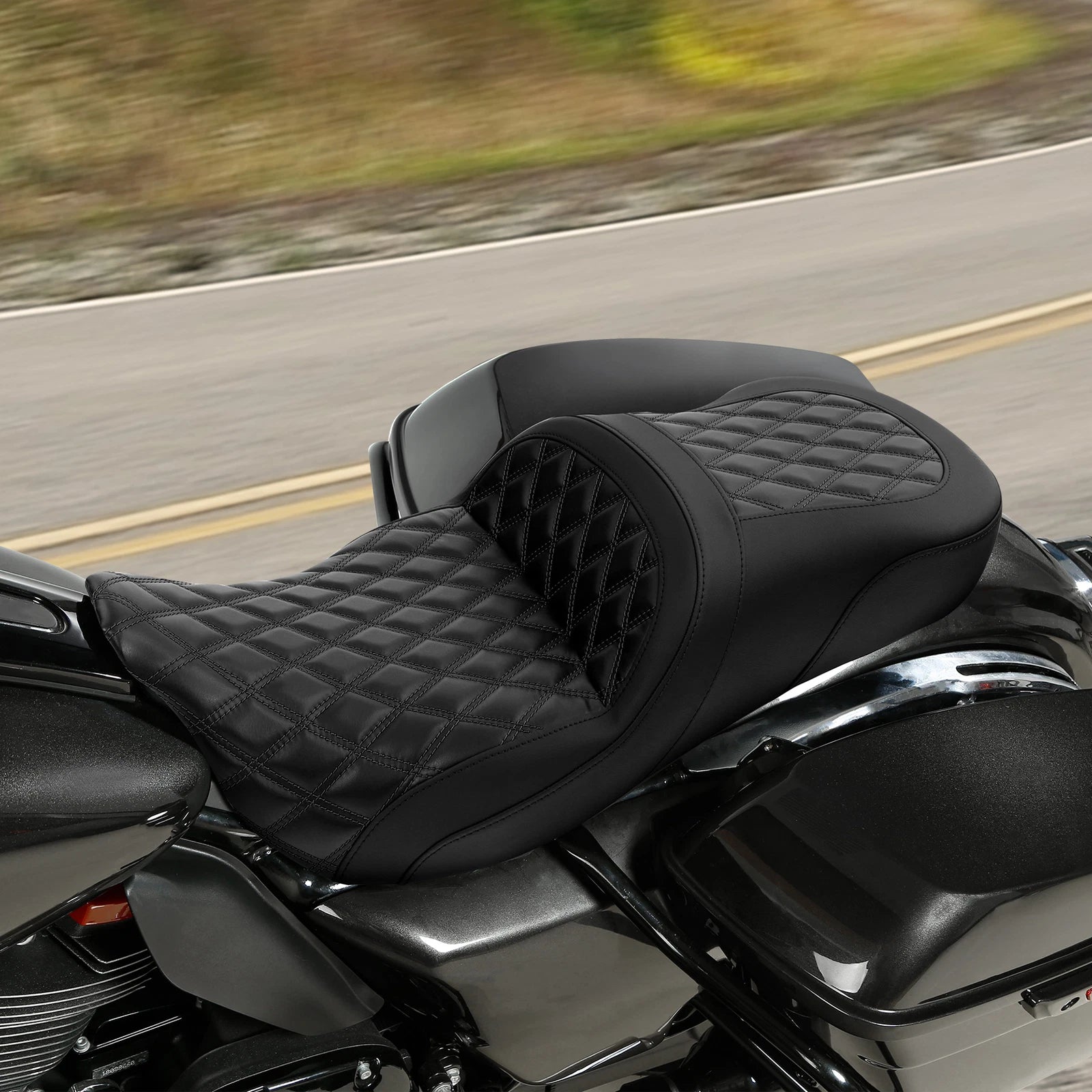 Black Rider Driver Passenger Seat for Harley Touring Electra Road Glide (2009–2023)