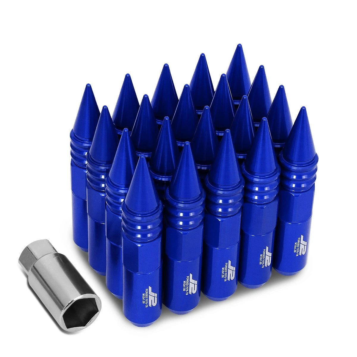 20Pcs J2 7075 Forged Aluminum M12x1.5 Spiky Cap Lug Nuts for Universal