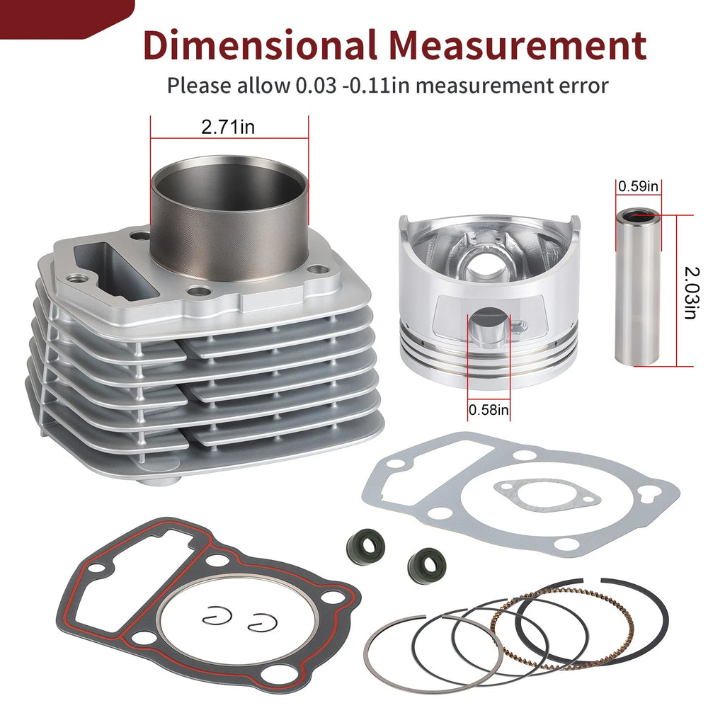 Cylinder Piston Gasket Top End Rebuild Kit for Honda XR200 XR200R (1996–2002)