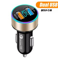 1Pc Dual USB QC3.0 Car Charger Adapter for Universal Vehicles (2010–2023)