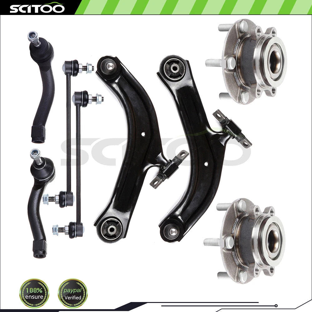 Set of 8 Front Control Arm Ball Joint Tie Rod End Sway Bar for Nissan Sentra (2007–2012)