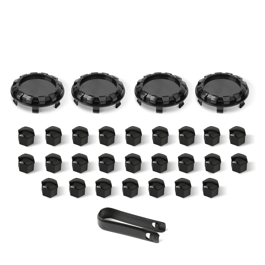 28PCS Wheel Nut Covers for Tesla Cybertruck (2023–2023) - Glossy Black