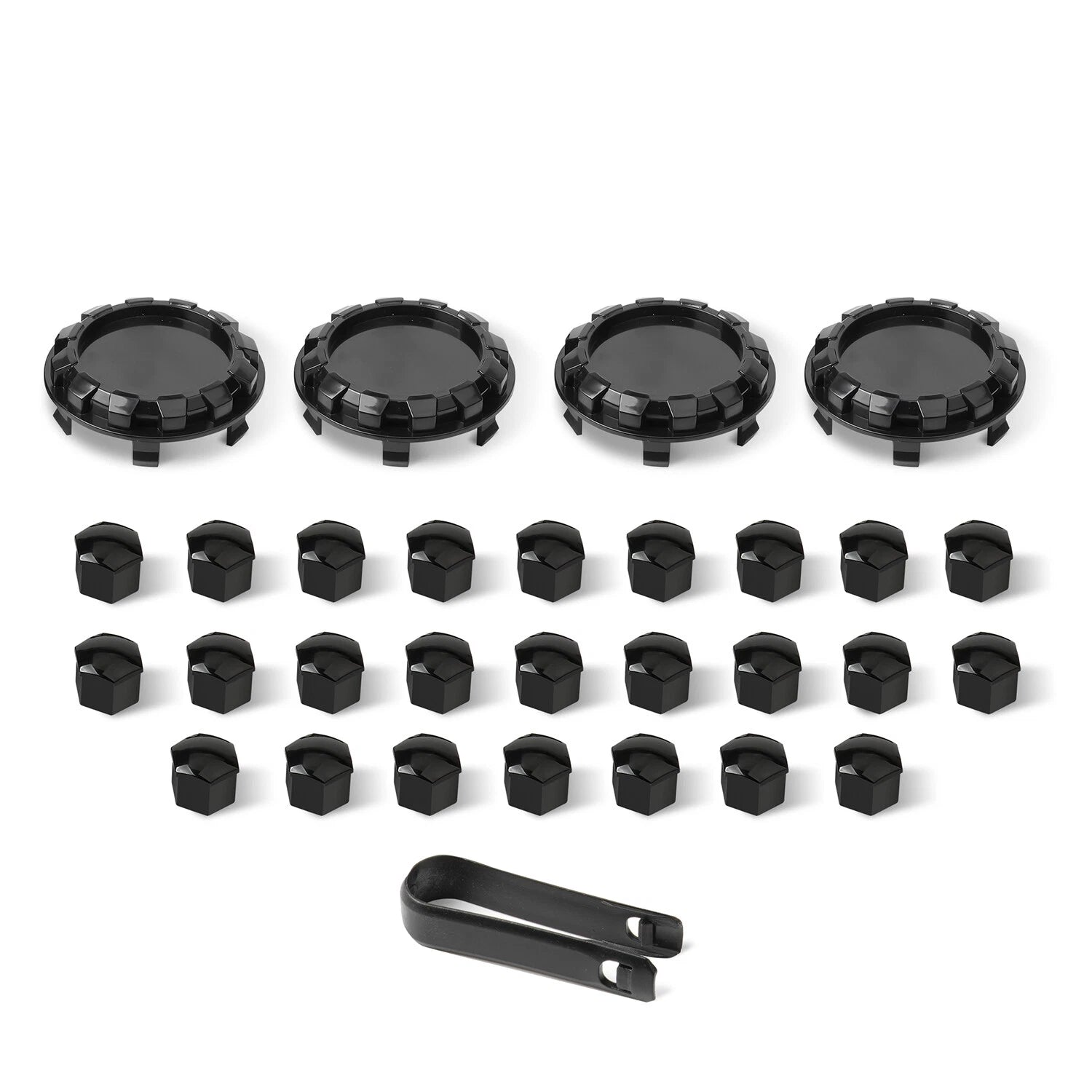 28PCS Wheel Nut Covers for Tesla Cybertruck (2023–2023) - Glossy Black