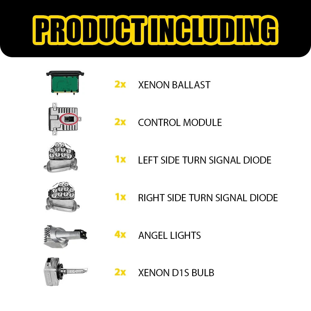 Left & Right Xenon Ballast Bulb LED Module for BMW 528i 535i 550i M5 (2011–2013)