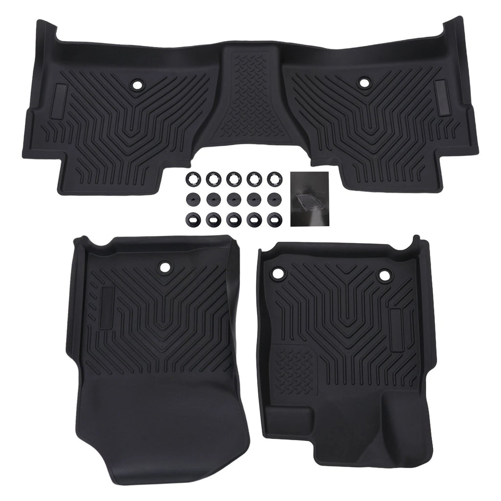 Set of 2 Black All Weather Floor Mats for Toyota Tundra CrewMax (2014–2021) TPE Waterproof