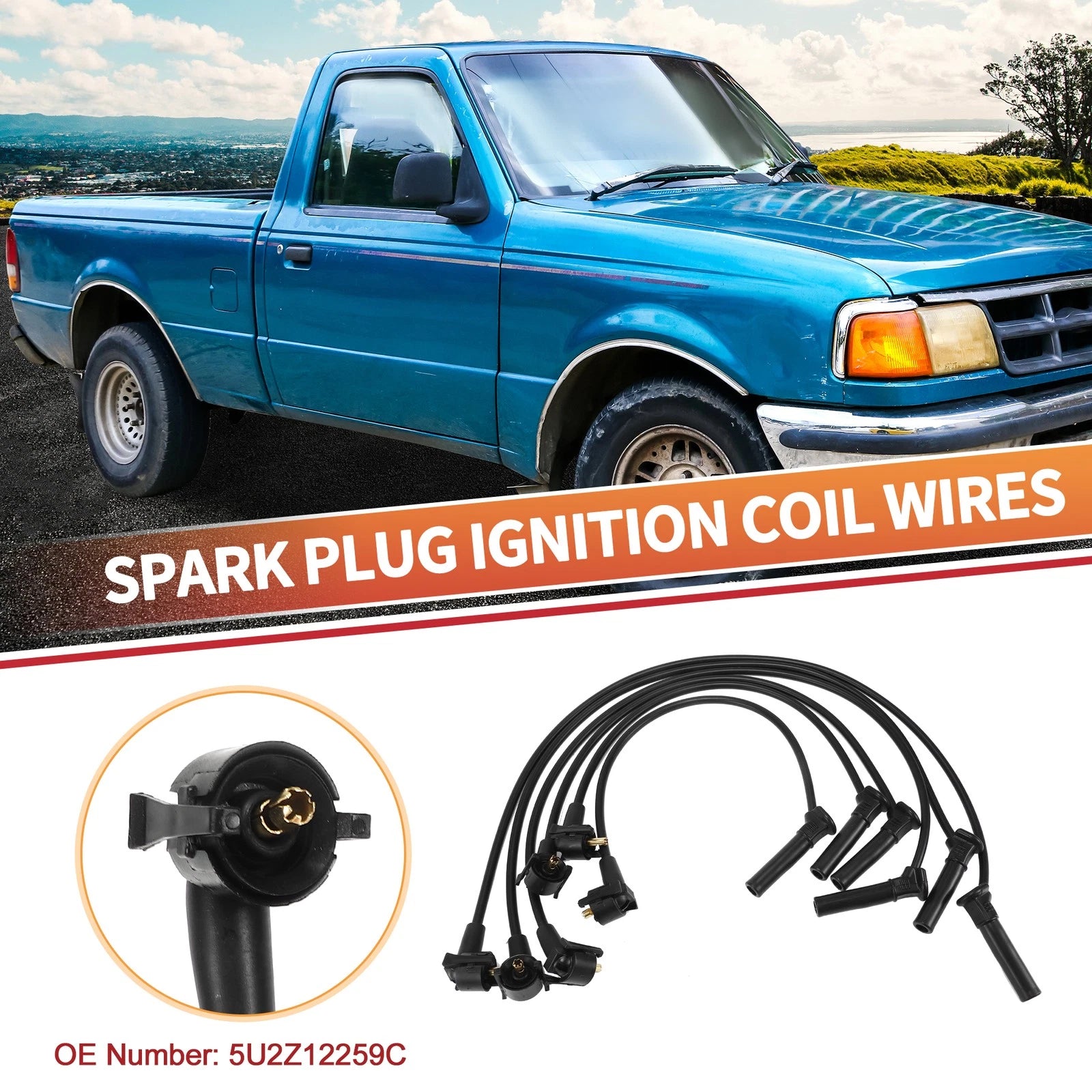 6X Spark Plug Wire Ignition Coil Cable No.5U2Z12259C for Ford Explorer (2001–2005)