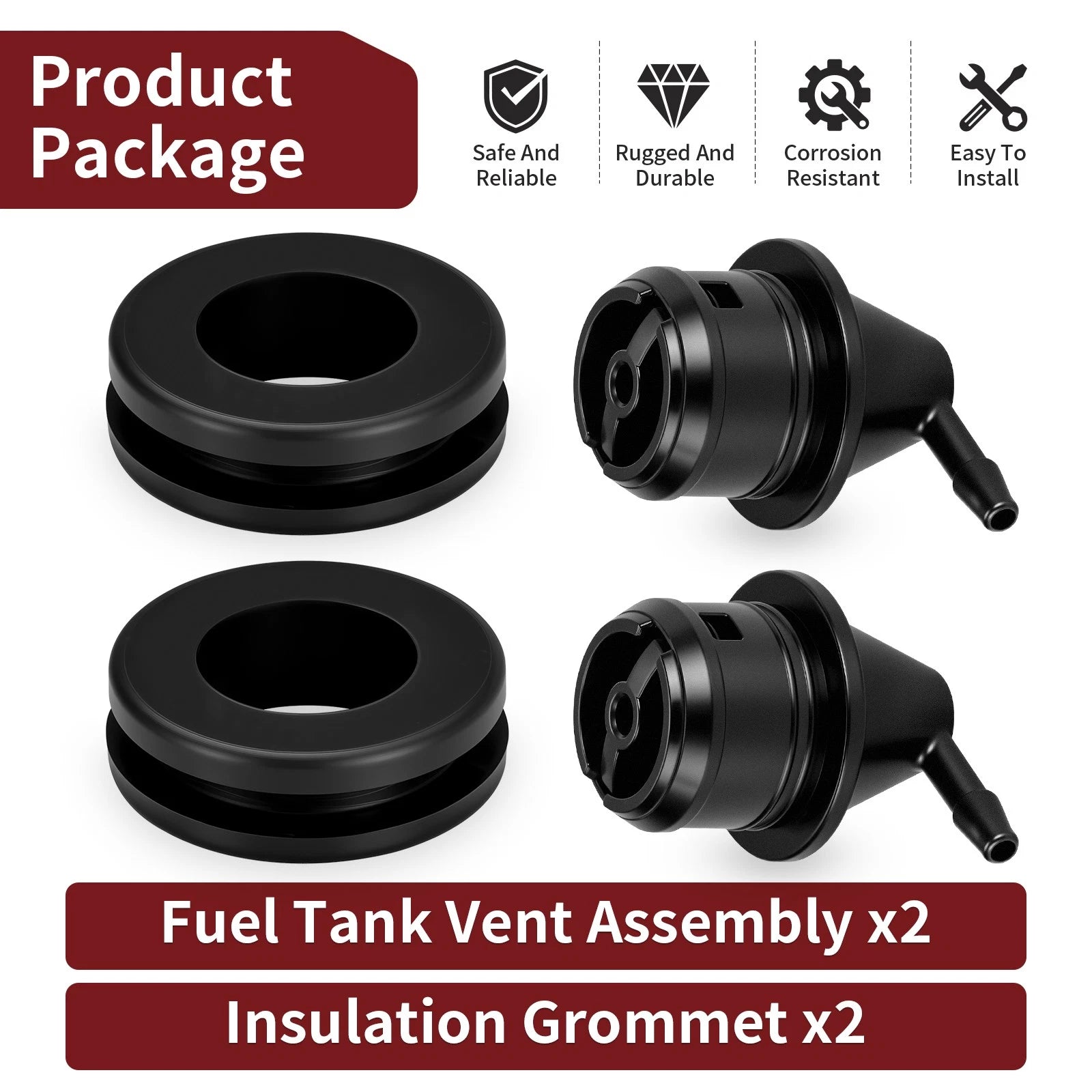 2 Fuel Tank Vent Insulation Grommet for Club Car DS Precedent (N/A) 1015139 103905201