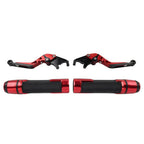 Red Extendable Brake Clutch Levers Grip Set for Suzuki GSXR1000 (2001-2023)
