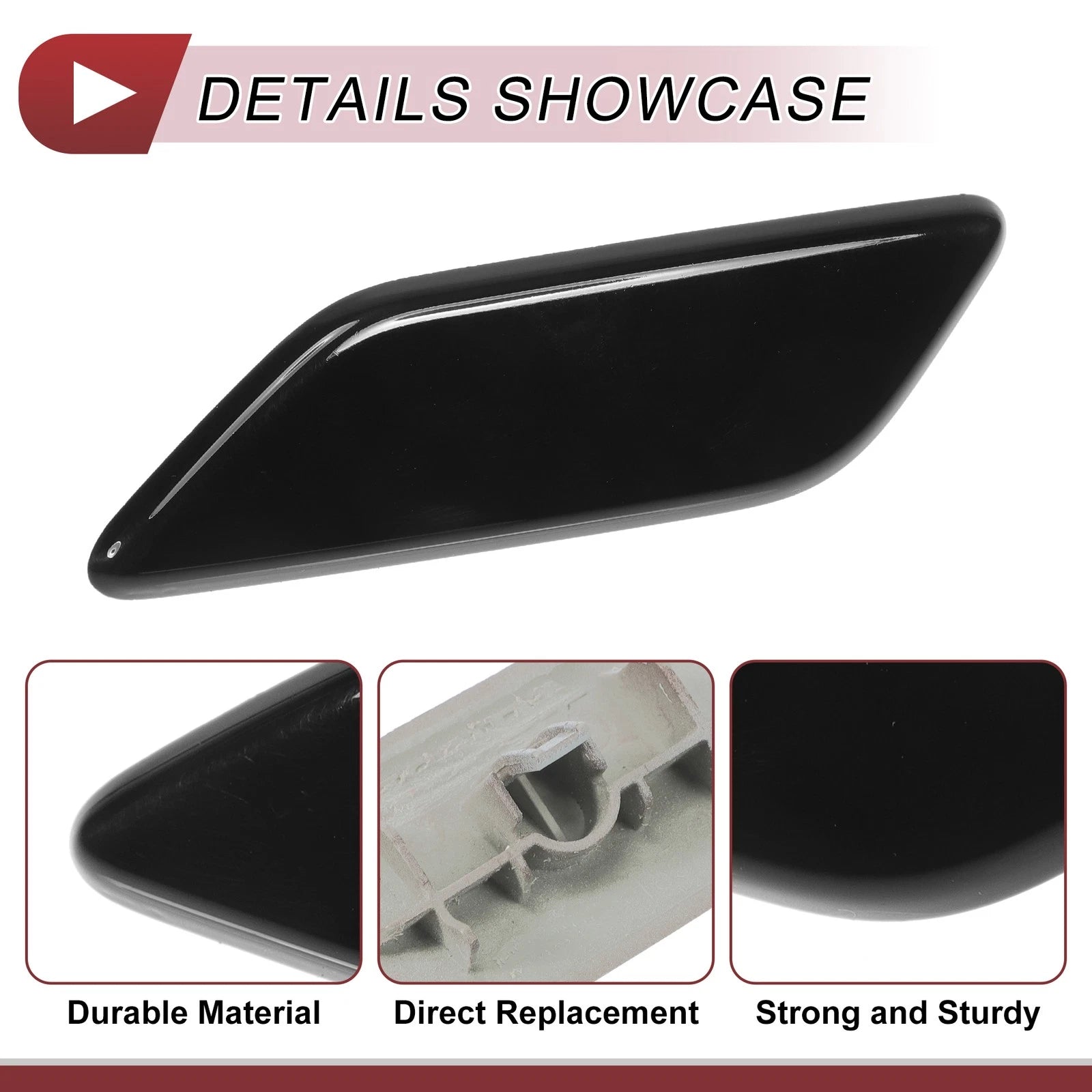 Front Left Washer Nozzle Cover Cap for Honda CR-V (2015–2017) Black