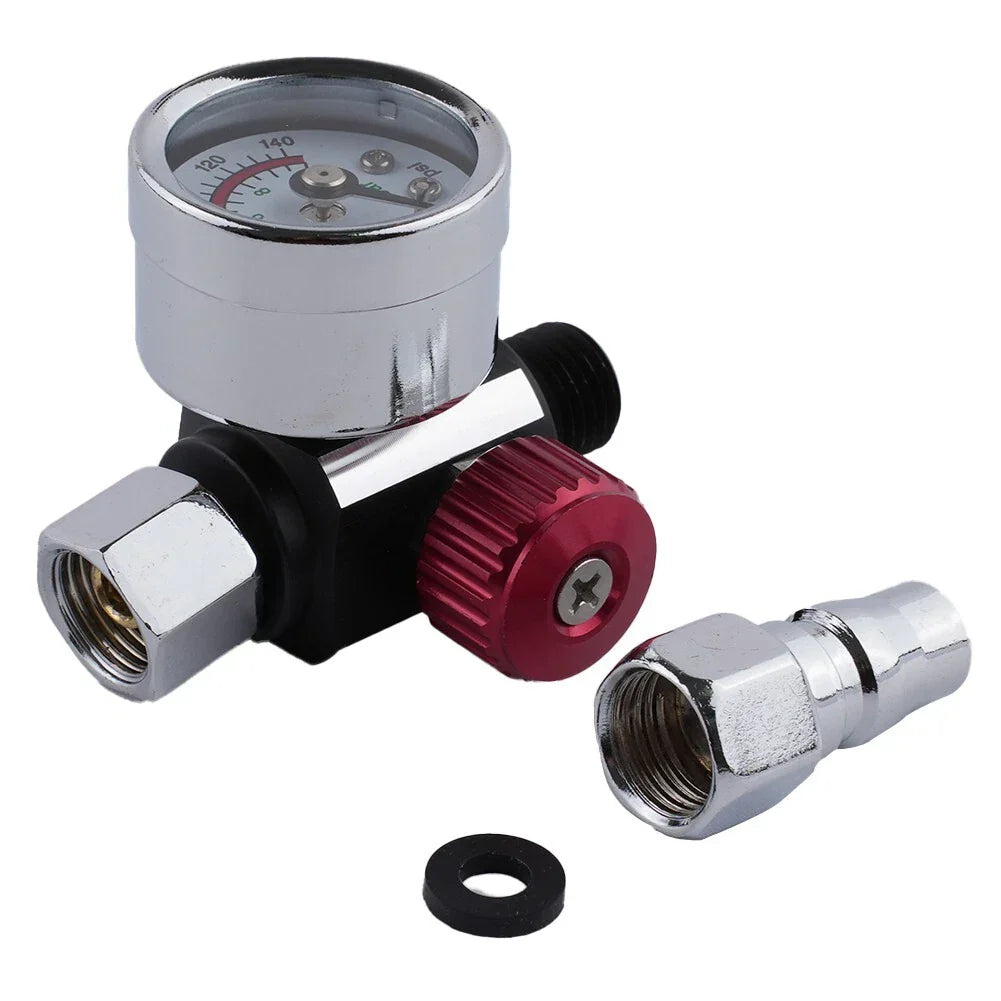Advanced Air Pressure Regulator Tool with Barometer and Nozzle Attachment