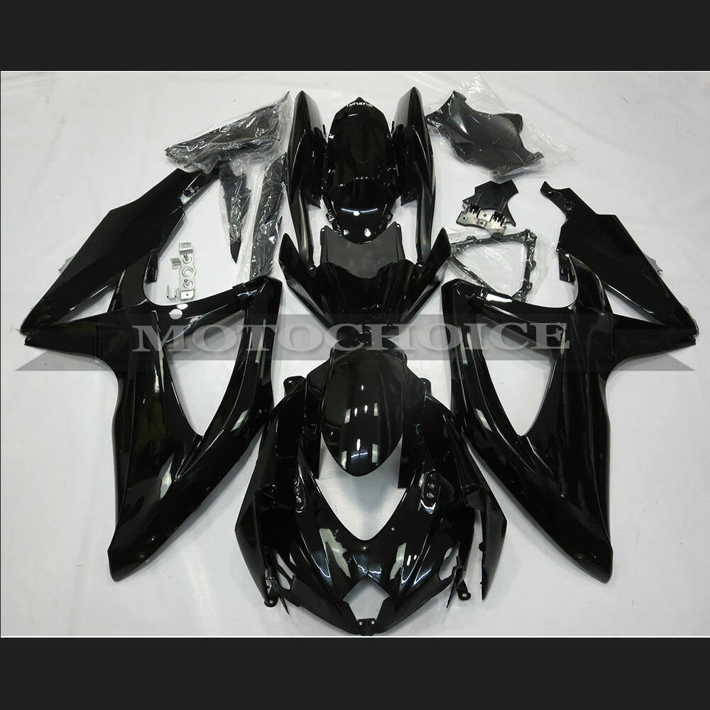 Glossy Black Fairing Kit for Suzuki GSXR600 GSX-R 750 (2008–2010) K8 ABS