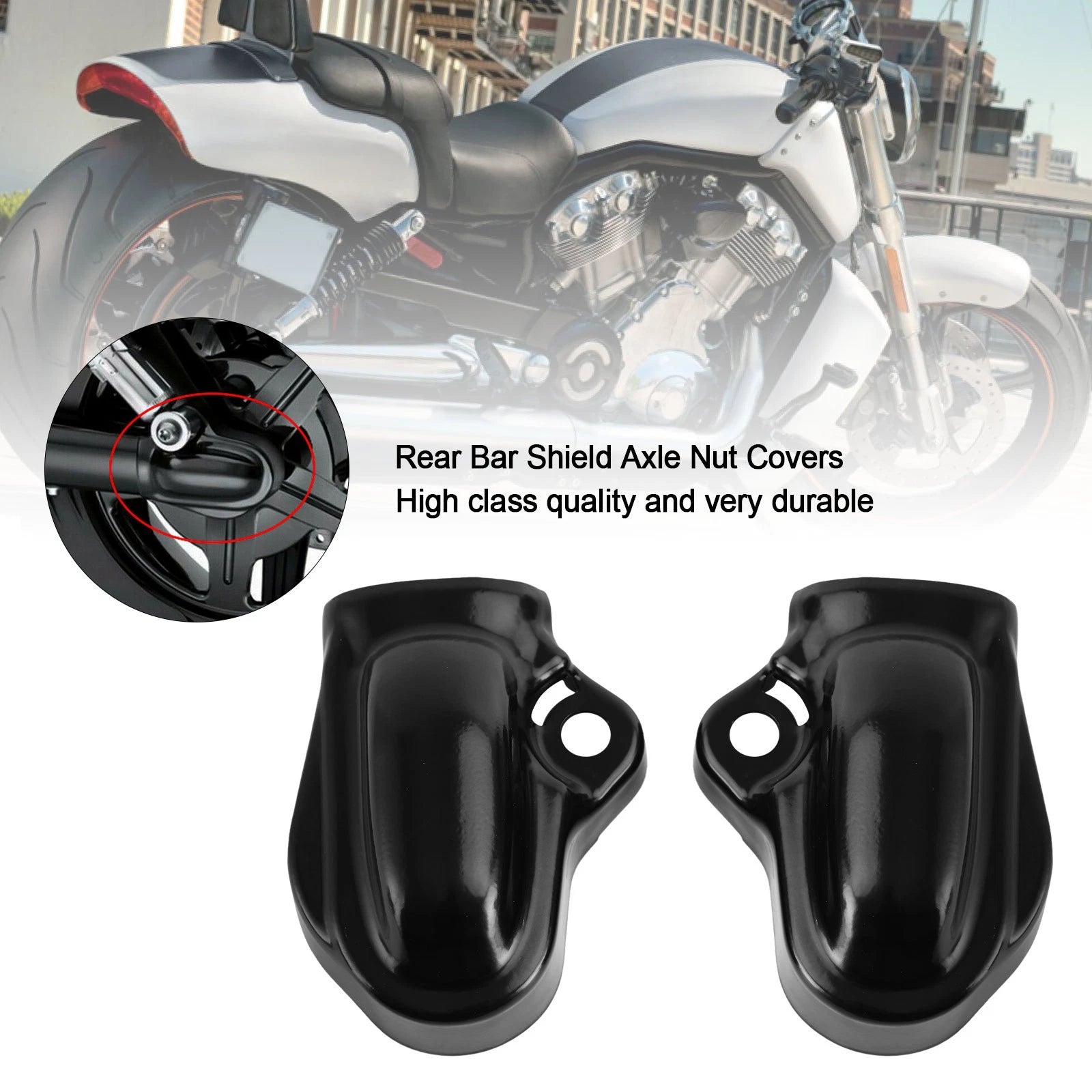 Rear Bar Shield Axle Nut Covers for Harley V-Rod VRSC Night Rod (2002–2017)